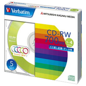 Verbatim データ用CD-RW 700MB 1-4倍速 5mmプラケース 5枚入り SW80QM5V1 [SW80QM5V1]【JPSS】