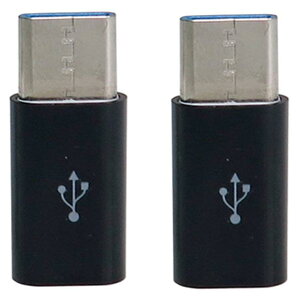 �^�C�����[ MicroUSB-Type-C�ϊ��A�_�v�^(2�Z�b�g) �u���b�N CAD-P2B [CADP2B]