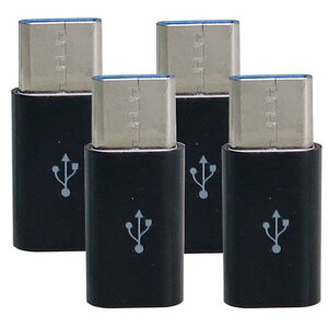�^�C�����[ MicroUSB-Type-C�ϊ��A�_�v�^(4�Z�b�g) �u���b�N CAD-P4B [CADP4B]