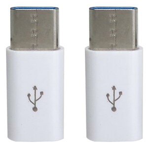 �^�C�����[ MicroUSB-Type-C�ϊ��A�_�v�^(2�Z�b�g) �z���C�g CAD-P2W [CADP2W]