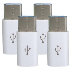 �^�C�����[ MicroUSB-Type-C�ϊ��A�_�v�^(4�Z�b�g) �z���C�g CAD-P4W [CADP4W]