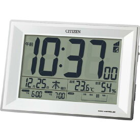 リズム時計 電波目覚まし時計 CITIZEN 白 8RZ151-003 [8RZ151003]