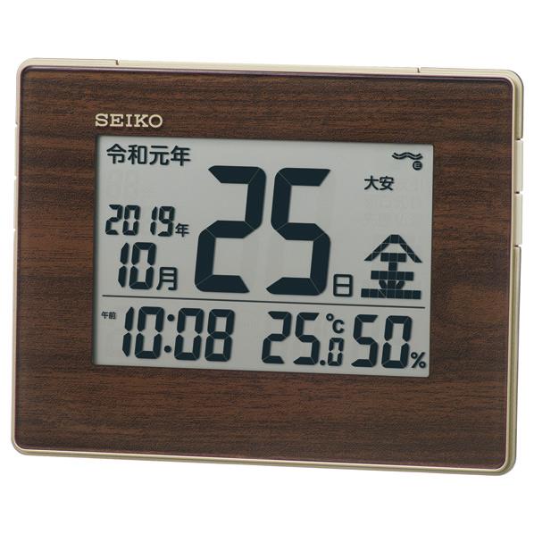 一部予約 年末年始大決算 カレンダーを大きく表示 温度 湿度表示 アラームつきの多機能タイプ SEIKO 電波置き掛け兼用時計 SQ442B miqueldejong.com miqueldejong.com