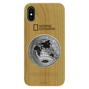 National Geographic iPhone XS/X�p�P�[�X Metal-Deco Wood Case �`�F���[�E�b�h NG12962IX [NG12962IX]