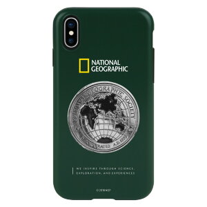 National Geographic iPhone XS/X�p�P�[�X Global Seal Metal-Deco Case �O���[�� NG12966IX [NG12966IX]