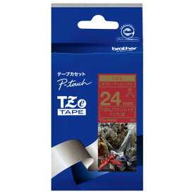 ブラザー リボンテープ(金文字・24mm幅) ピータッチ ワインレッド TZE-RW54 [TZERW54]【JYMP】