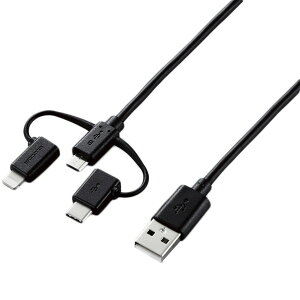 �G���R�� 3in1�X�}�[�g�t�H���pUSB�P�[�u��(0�D3m) �u���b�N MPA-AMBLCAD03BK [MPAAMBLCAD03BK]