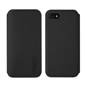 National Geographic iPhone SE(��3����)/SE(��2����)/8/7�pEco-Leather FOLIO CASE �u���b�N NG19047I9 [NG19047I9]