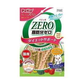ペティオ おいしくスリム脂肪分ゼロ ダブルスティック ササミと14種の緑黄色野菜入100g シボウゼロダブルササミヤサイ100G [シボウゼロダブルササミヤサイ100G]