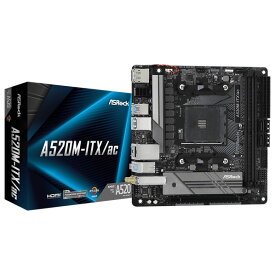 ASROCK ASRock Socket AM4 AMD A520 Mini-ITX マザーボード A520M-ITX/AC [A520MITXAC]【MYMP】