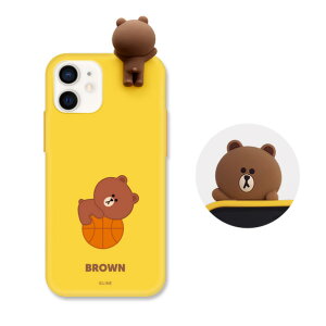 LINE FRIENDS iPhone 12 miniptBMAtJ[\tgP[X BASKETBALL BROWN KCE-CSB025 [KCECSB025]