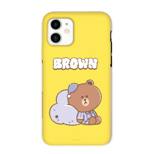 LINE FRIENDS iPhone 12/iPhone 12 Pro�pDreamy Night �J���[�\�t�g�P�[�X [�������C�Z���X�i] BROWN KCE-CSB071 [KCECSB071]