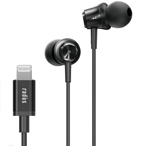 ���f�B�E�X Lightning�C���t�H�� Inner Ear Headphones with Lightning �u���b�N HP-NEL11K [HPNEL11K]