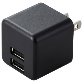 エレコム コンパクトAC充電器(2．4A/Aポート×2) ブラック MPA-ACU11BK [MPAACU11BK]