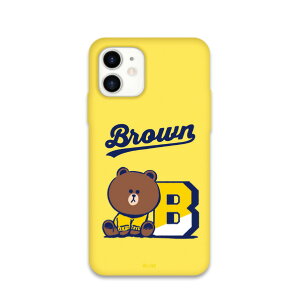 LINE FRIENDS iPhone 12 minipVARSITY J[\tgP[X[CZXi] BROWN KCE-CSB042 [KCECSB042]