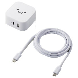 エレコム AC充電器(USB Power Delivery20W+12W/C-Cケーブル付属+A×1) ホワイトフェイス MPA-ACCP21WF [MPAACCP21WF]【SPMP】