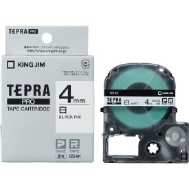 キングジム テプラ PROテープカートリッジ 4mm幅 白ラベル/黒文字 SS4K [SS4K]【MAAP】