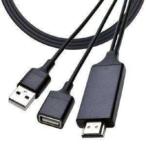 ���X�^�o�i�i MFI��F�� Type-A��HDMI iPhone/iPad�p�~���[�����O�ϊ��P�[�u��(3�D0m) �u���b�N R30HEAH01BK [R30HEAH01BK]