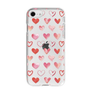 Dparks iPhone SE(3)/SE(2)/8/7p\tgNAP[X HEART PATTERN-Watercolor DS22725ISE3 [DS22725ISE3]