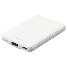 エレコム 薄型コンパクトモバイルバッテリー(5000mAh/2．4A/Cx1+Ax1) ホワイト DE-C37-5000WH [DEC375000WH]【JLMP】
