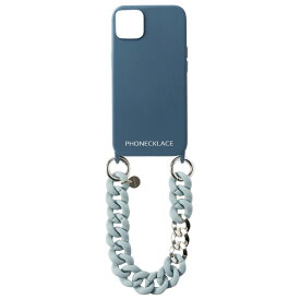 PHONECKLACE iPhone 13用ハンドチェーンストラップ付きシリコンケース ティールブルー PN23258I13BL [PN23258I13BL]