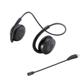 サンワサプライ Bluetoothヘッドセット(両耳・外付けマイク付き) MM-BTSH63BK [MMBTSH63BK]【JPSS】