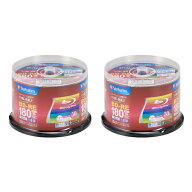 Verbatim 録画用25GB 1-2倍速対応 BD-RE書換え型 ブルーレイディスク50枚入り 2個セット VBE130NP50SV1P2…