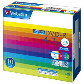 Verbatim データ用DVD-R 4.7GB 1-16倍速 CPRM対応 10枚入り DHR47JDP10V1 [DHR47JDP10V1]【JPSS】