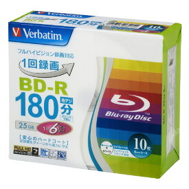 Verbatim 録画用25GB 1-6倍速対応 BD-R追記型 ブルーレイディスク 10枚入り VBR130RP10V1 [VBR130RP10V1]【NVPM】