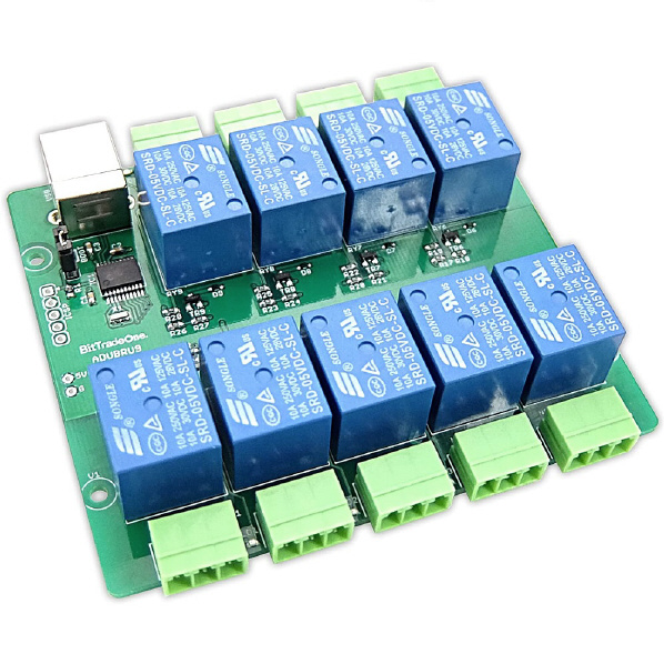 ビット・トレード・ワン 汎用USB接続リレー制御基板 9回路  グリーン ADUBRU9 [ADUBRU9]