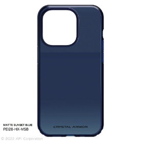 CRYSTAL ARMOR iPhone 14 Pro用ケース HEXAGON MATTE SUNSET BLUE PEI28-HX-MSB [PEI28HXMSB]