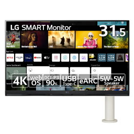 LGエレクトロニクス 31．5型液晶ディスプレイ LG SMART Monitor ホワイト 32SQ780S-W [32SQ780SW]【RNH】【AMUP】