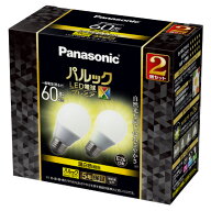 パナソニック LED電球 E26口金 全光束810lm(7．4W一般電球タイプ 全方向タイプ) 温白色相当 2個入り パル…