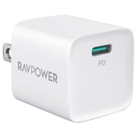 SUNVALLEY JAPAN RAVPower PD20W USB-C 1ポート 急速充電器 ホワイト RP-PC1027 WH [RPPC1027WH]【JPSS】