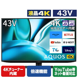 シャープ 43V型4Kチューナー内蔵4K対応液晶テレビ AQUOS 4TC43FN2 [4TC43FN2](43型/43インチ)【RNH】【JPSS】