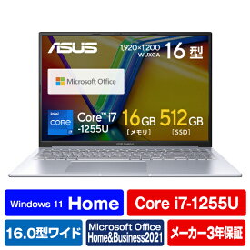 ASUS ノートパソコン e angle select ASUS Vivobook 16X クールシルバー K3604ZA-MBWSI7ED [K3604ZAMBWSI7ED]【RNH】【JPSS】