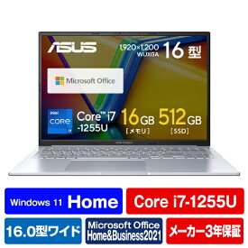 ASUS ノートパソコン e angle select ASUS Vivobook 16X クールシルバー K3604ZA-MBWSI7ED [K3604ZAMBWSI7ED]【RNH】