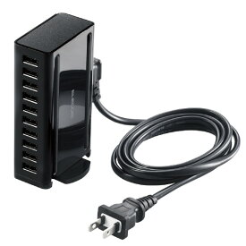 エレコム 卓上多ポートAC充電器(60W/Aポート×10) ブラック EC-ACD04BK [ECACD04BK]