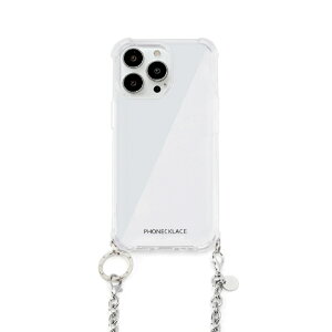 PHONECKLACE iPhone 15 Pro Max�p�`�F�[���V�����_�[�X�g���b�v�t���N���A�P�[�X �V���o�[ PN25602I15PM [PN25602I15PM]