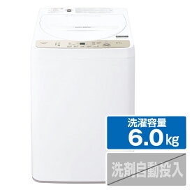 シャープ 6．0kg全自動洗濯機 ゴールド系 ESGE6HN [ESGE6HN]【RNH】