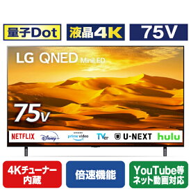 LGエレクトロニクス 75V型4Kチューナー内蔵4K対応液晶テレビ 75QNED90JQA [75QNED90JQA](75型/75インチ)【RNH】【MAAP】