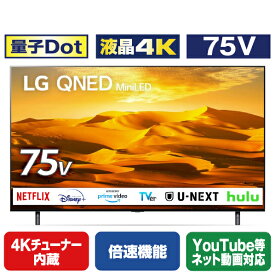 LGエレクトロニクス 75V型4Kチューナー内蔵4K対応液晶テレビ 75QNED90JQA [75QNED90JQA]【RNH】