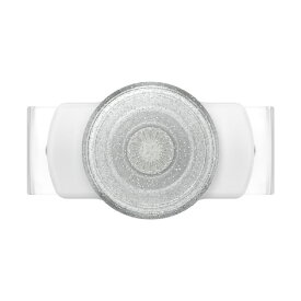 PopSockets スマホグリップ SQUARE Edges Clear Glitter Silver White 806134 [806134]
