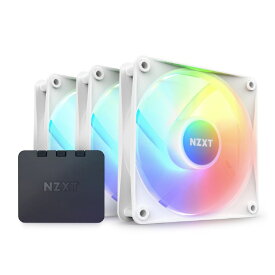 NZXT 120mm RGB LEDファン ホワイト 3個パック+RGBコントローラ ホワイト RF-C12TF-W1 [RFC12TFW1]【MAAP】