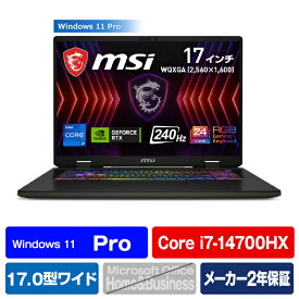 MSI ノートパソコン Sword 17 HX B14V コスモスグレイ SWORD17-B14VGKG-4650JP [SWORD17B14VGKG4650JP]