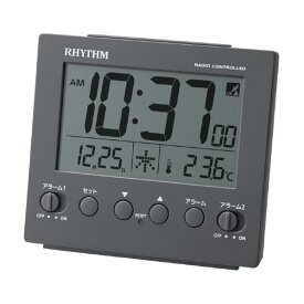 リズム時計 フィットウェーブD236 電波目覚まし時計 ダークグレー 8RZ236SR82 [8RZ236SR82]