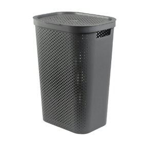 藤栄 ふた付きバスケット60L ダークグレー インフイニテイ-ランドリ-フタツキドツトダ- [インフイニテイ-ランドリ-フタツキドツトダ-]