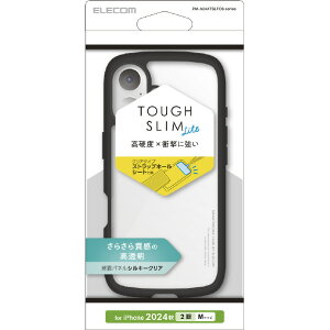 �G���R�� iPhone 16�pTOUGH SLIM LITE �n�C�u���b�h�P�[�X �t���[���J���[ �V���L�[�N���A �u���b�N PM-A24ATSLFCSBK [PMA24ATSLFCSBK]