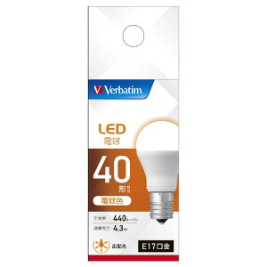 Verbatim LED�d�� E17���� �S����440lm(4�D3W ���`�d���E�L�z���^�C�v) �d���F���� LDA4L-E17-G/LV3 [LDA4LE17GLV3]