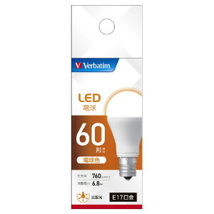 Verbatim LED�d�� E17���� �S����760lm(6�D8W���`�d���E�L�z���^�C�v) �d���F���� LDA6L-E17-G/LV3 [LDA6LE17GLV3]�yMAYP�z
